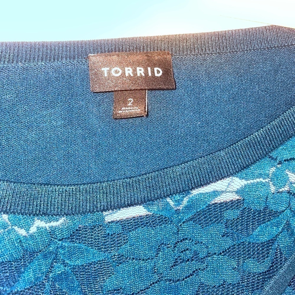 𝅺TORRID Blue Blouse - Picture 4 of 7